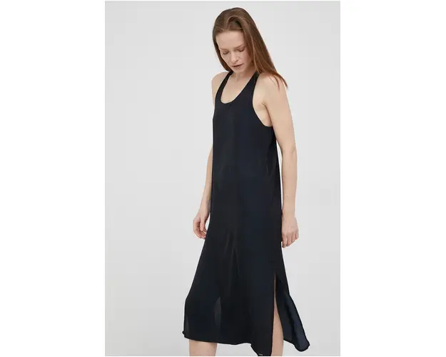 Pepe Jeans rochie Peyton culoarea negru, midi, drept