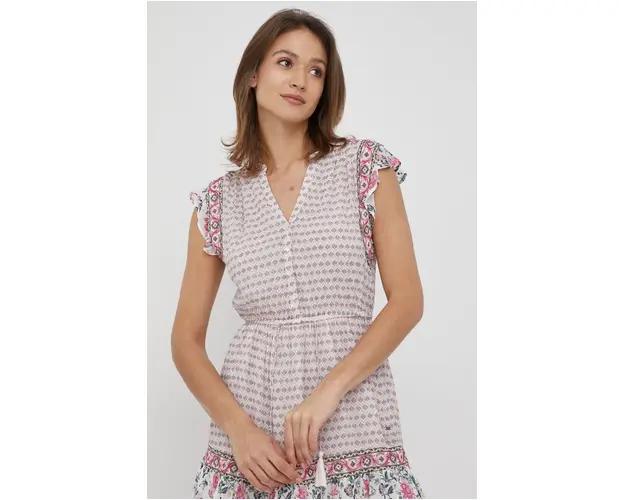 Pepe Jeans rochie Mercer culoarea roz, mini, evazati