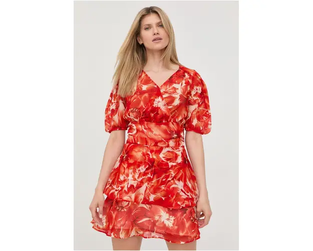 Morgan rochie culoarea portocaliu, mini, evazati