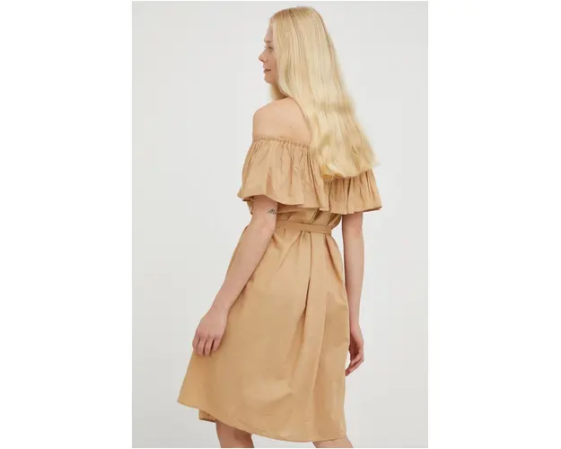 Mustang rochie culoarea bej, mini, evazati