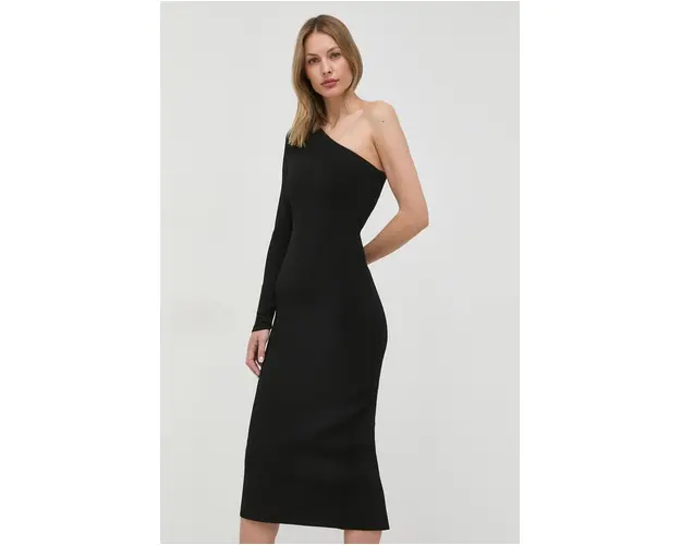 Victoria Beckham rochie culoarea negru, midi, mulata