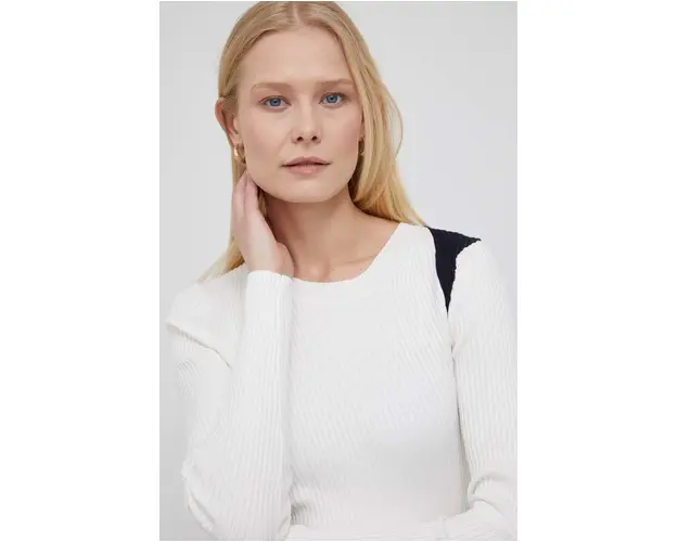 Dkny pulover femei, culoarea alb, light