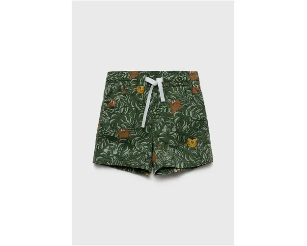 United Colors of Benetton pantaloni scurti din bumbac pentru copii culoarea verde, talie reglabila