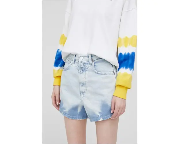 Pepe Jeans pantaloni scurti jeans Rachel Short Tie Dye femei, modelator, high waist