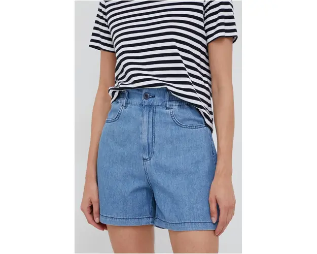 Sisley pantaloni scurti din bumbac femei, neted, high waist