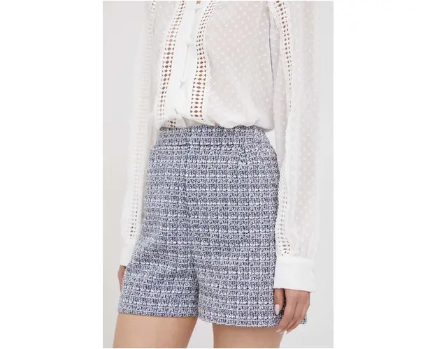 United Colors of Benetton pantaloni scurti femei, culoarea albastru marin, modelator, high waist