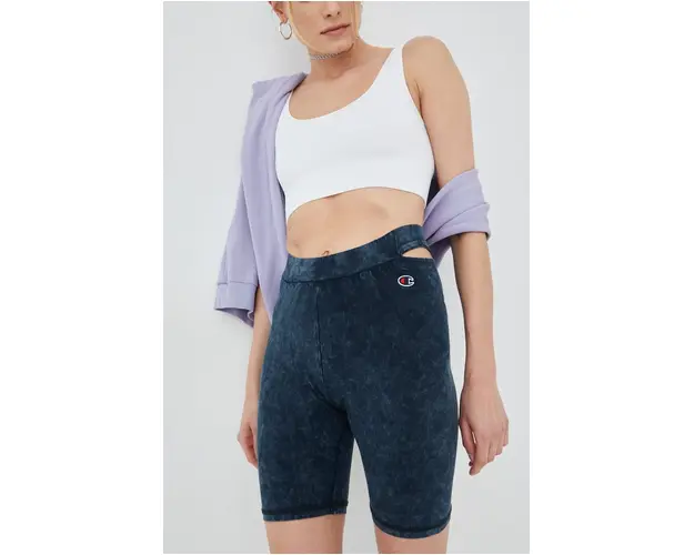 Champion pantaloni scurti 115222 femei, culoarea albastru marin, modelator, high waist 115222-BS028