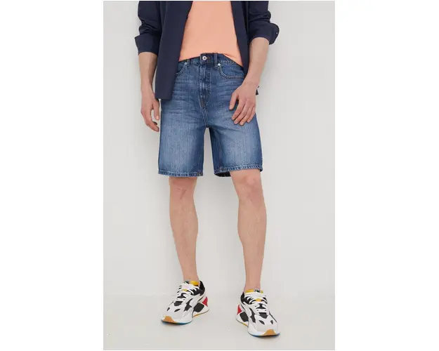 Solid pantaloni scurti jeans barbati,