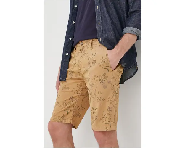 Pepe Jeans pantaloni scurti din bumbac Mc Queen Short Garden barbati, culoarea bej