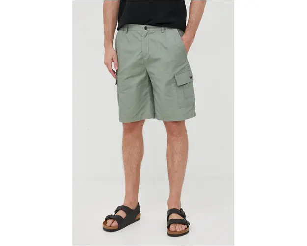 Sisley pantaloni scurti din bumbac barbati, culoarea verde