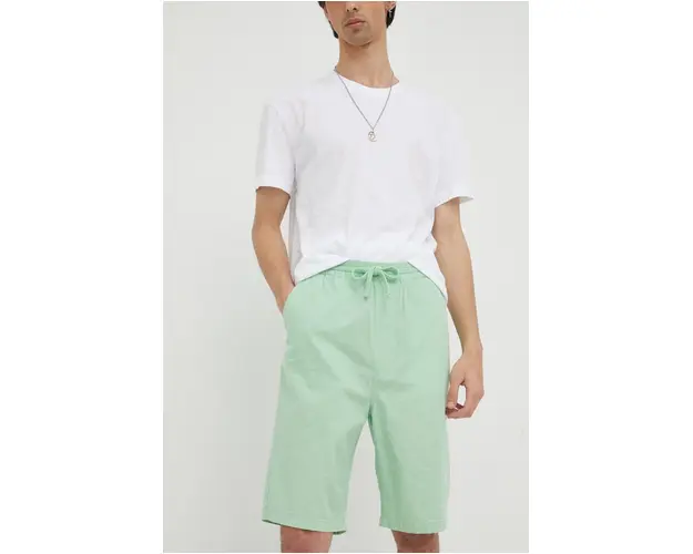 Lee pantaloni scurti din amestec de in barbati, culoarea verde