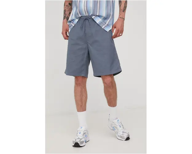 Wrangler pantaloni scurti din amestec de in barbati, culoarea albastru marin