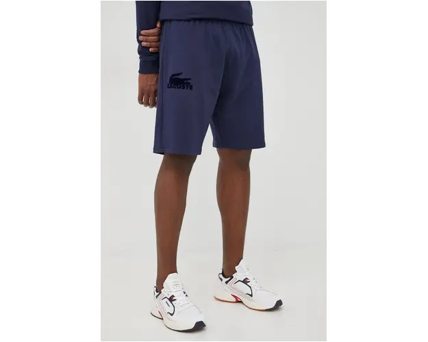 Lacoste pantaloni scurti barbati, culoarea albastru marin, melanj
