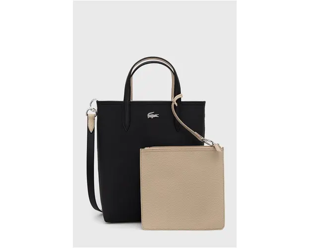 Lacoste poseta cu doua fete culoarea bej