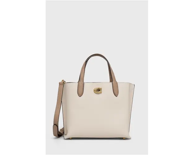 Coach poseta de piele Willow culoarea bej C8561