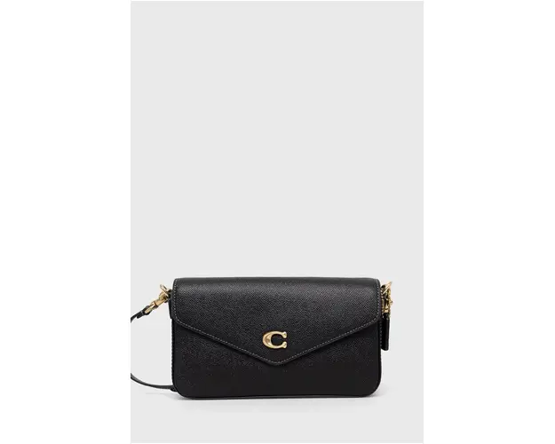 Coach poseta de piele culoarea negru
