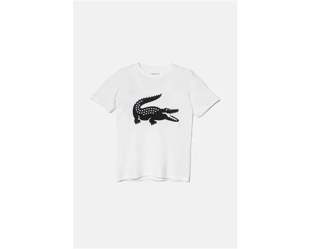 Lacoste tricou copii culoarea alb, cu imprimeu