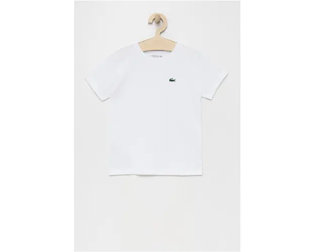 Lacoste tricou copii culoarea negru, neted