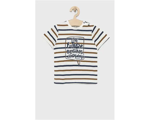 Birba&Trybeyond tricou de bumbac pentru copii culoarea alb, cu imprimeu