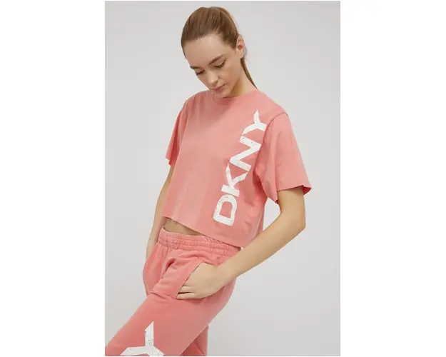 Dkny tricou din bumbac culoarea roz