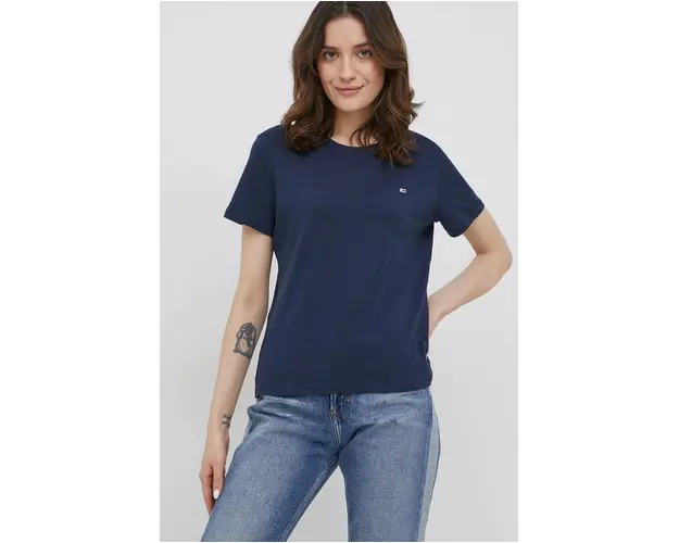 Tommy Jeans tricou din bumbac culoarea alb DW0DW11459