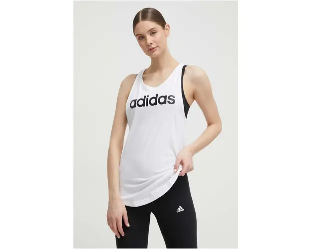 adidas Top din bumbac GL0567 culoarea alb GL0567