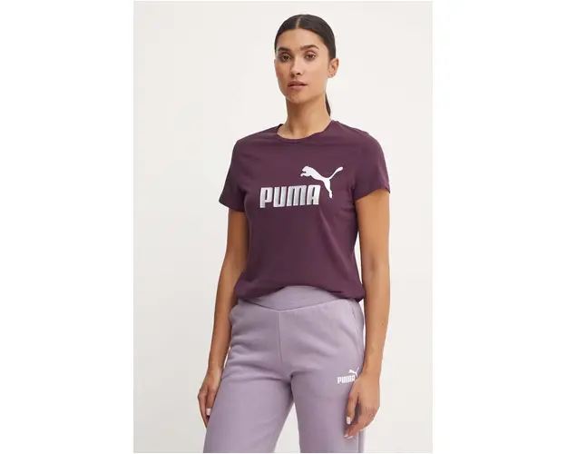 Puma tricou din bumbac culoarea violet