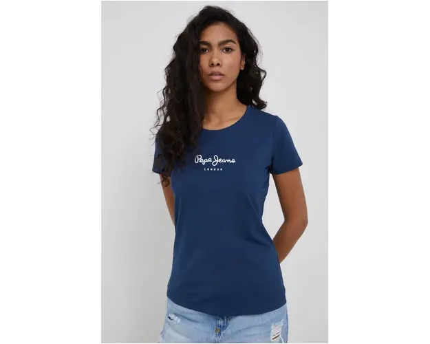 Pepe Jeans tricou New Virginia Ss N femei, culoarea albastru marin