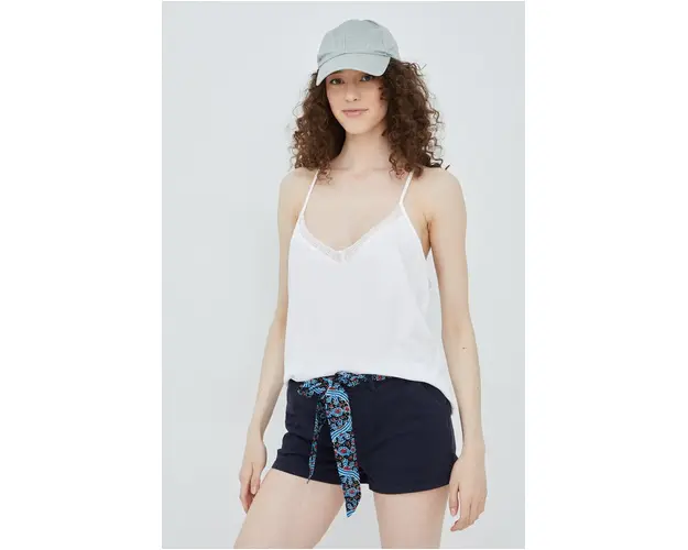 Superdry top femei, culoarea alb