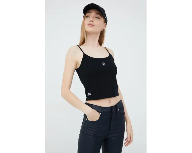Superdry top femei, culoarea negru