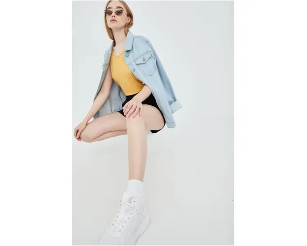 Superdry top din bumbac culoarea galben