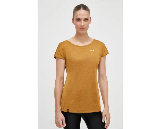 Salewa tricou sport Puez Melange culoarea maro