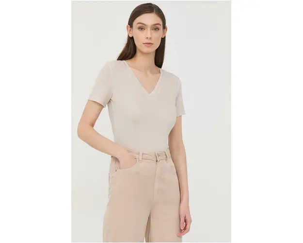 Morgan tricou femei, culoarea bej