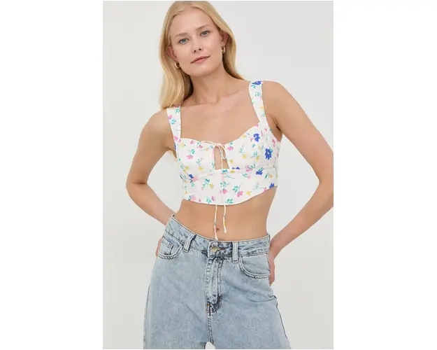 For Love & Lemons top femei, culoarea alb