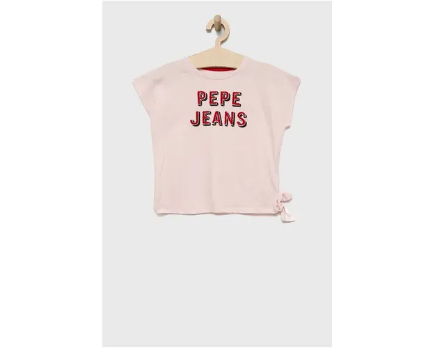 Pepe Jeans tricou de bumbac pentru copii culoarea roz