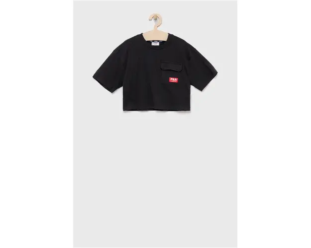Fila tricou de bumbac pentru copii culoarea negru