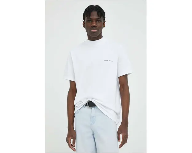 Samsoe Samsoe tricou din bumbac culoarea alb, neted