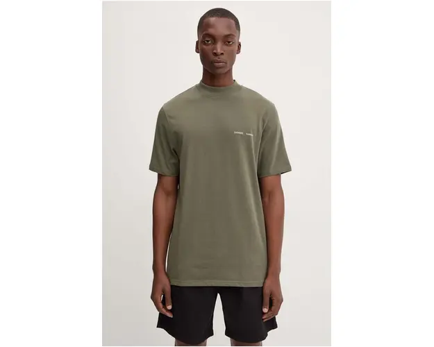 Samsoe Samsoe tricou din bumbac barbati, culoarea verde, cu imprimeu