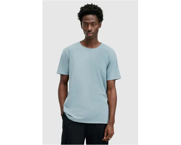 AllSaints longsleeve BODEGA SS CREW barbati, culoarea gri, neted