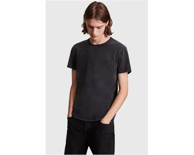 AllSaints Longsleeve barbati, culoarea gri, material neted
