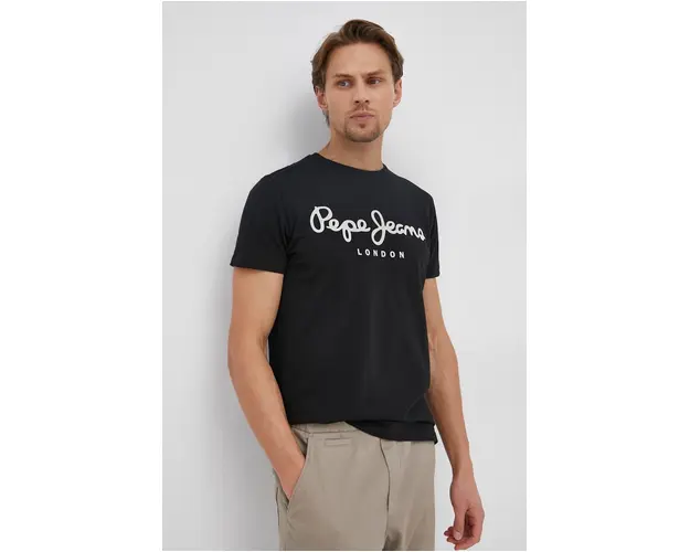 Pepe Jeans Tricou Original barbati, culoarea negru, cu imprimeu