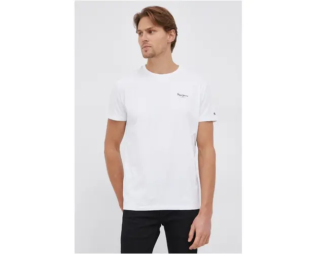 Pepe Jeans Tricou Original Basic culoarea alb, cu imprimeu