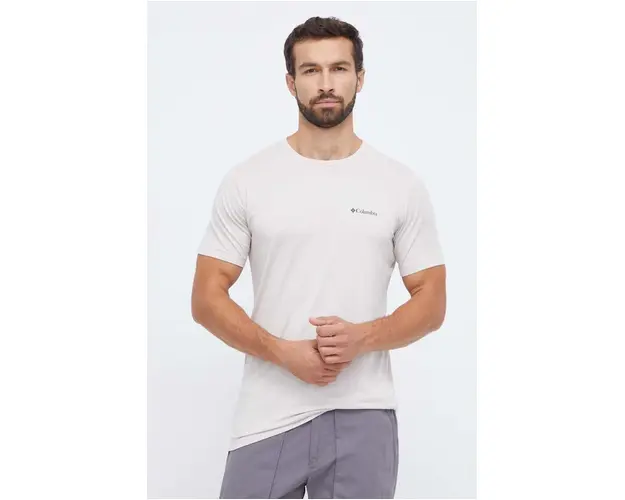 Columbia tricou sport culoarea bej, cu imprimeu
