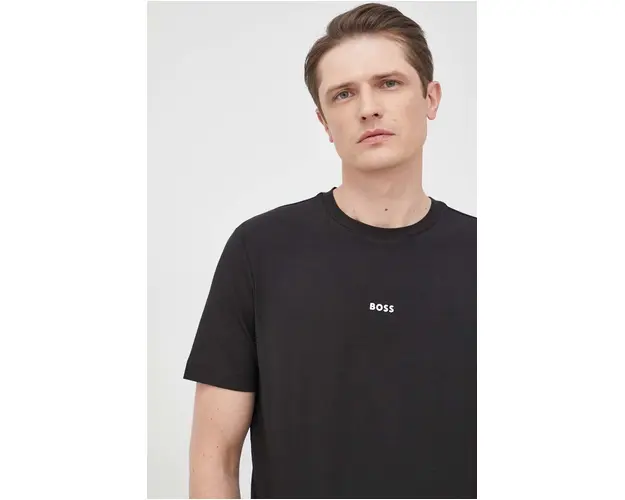 BOSS tricou BOSS ORANGE barbati, culoarea negru, neted, 50473278