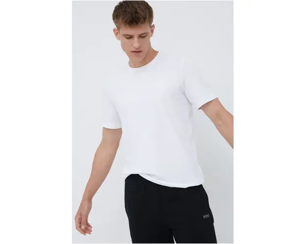 BOSS tricou de pijama barbati, culoarea alb, cu imprimeu 50469550