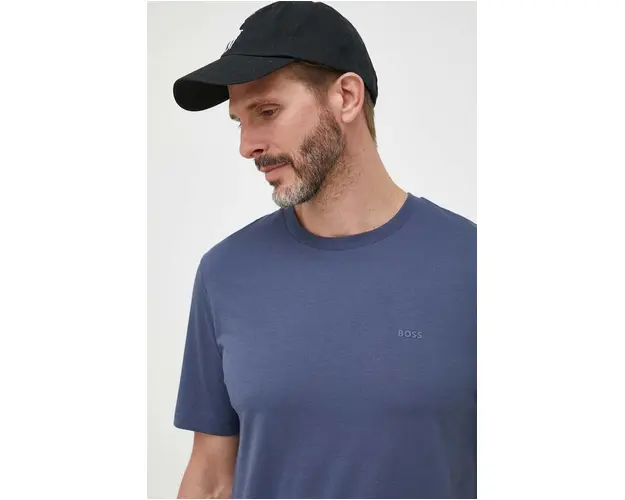BOSS tricou din bumbac barbati, culoarea bleumarin, uni 50468347