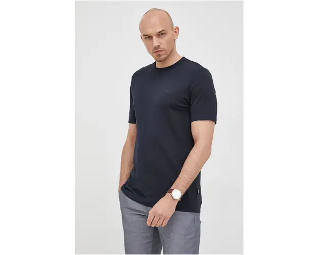 BOSS tricou din bumbac barbati, culoarea bleumarin, uni 50468347