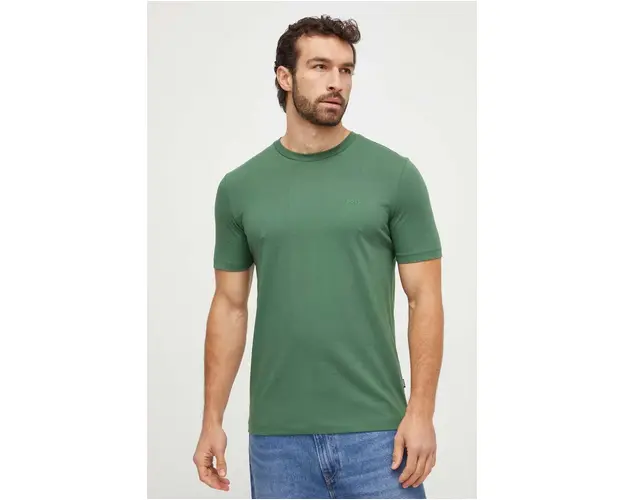 BOSS tricou din bumbac barbati, culoarea verde, uni 50468347