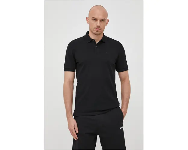 BOSS polo de bumbac culoarea negru, uni, 50468362