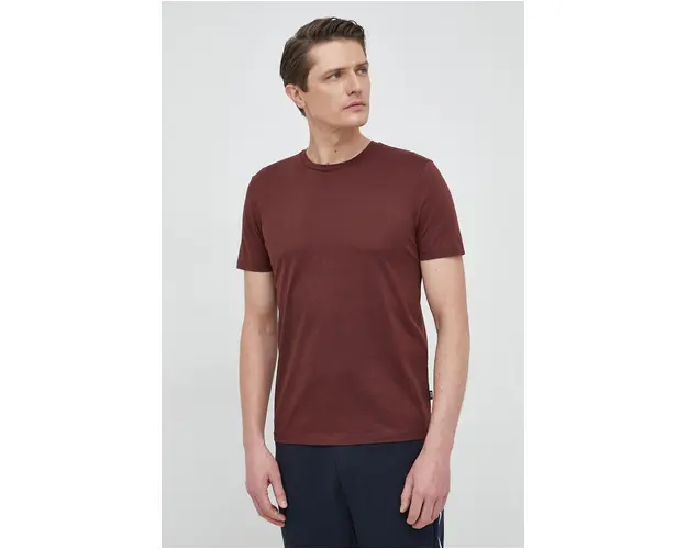 BOSS tricou din bumbac barbati, culoarea bordo, uni 50468395